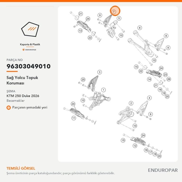 Sağ Yolcu Topuk Koruması 96303049010 parça şeması