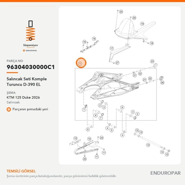 Salıncak Seti Komple Turuncu D-390 EL 96304030000C1 parça şeması