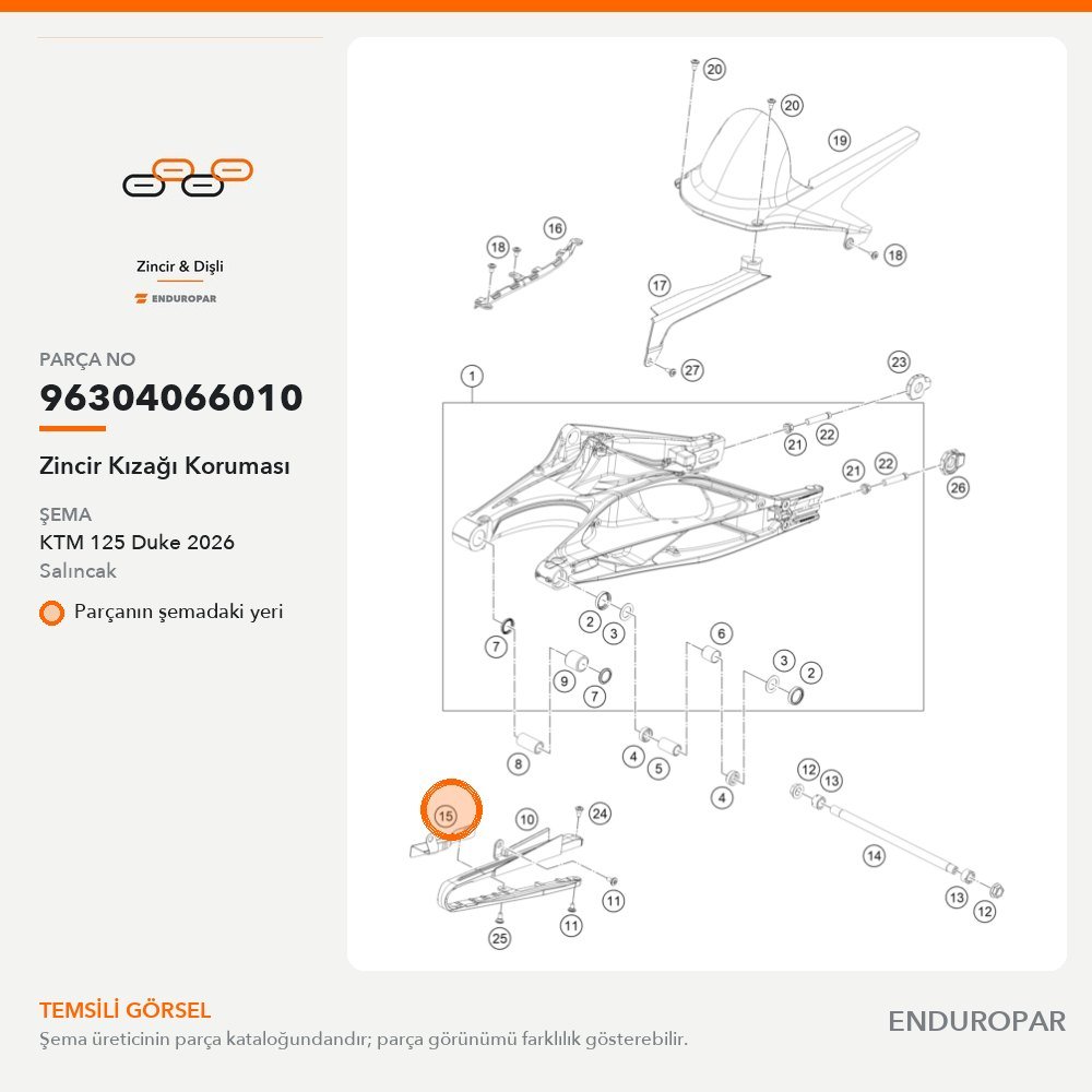 Zincir Kızağı Koruması 96304066010 parça şeması