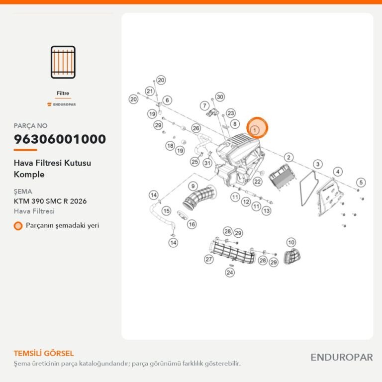 Hava Filtresi Kutusu Komple 96306001000 parça şeması