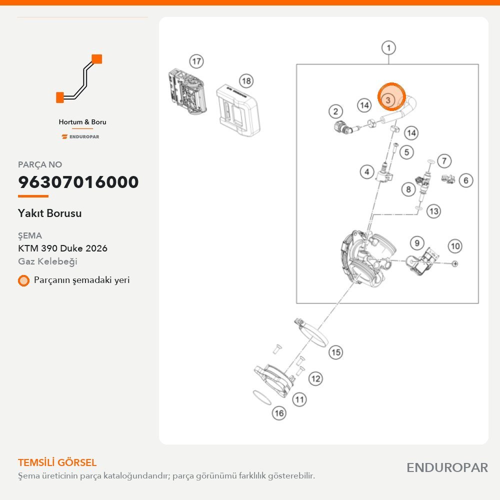 Yakıt Borusu 96307016000 parça şeması