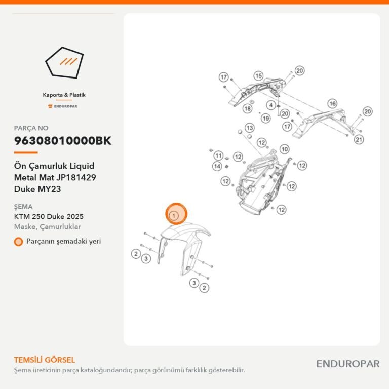 Ön Çamurluk Liquid Metal Mat JP181429 Duke MY23 96308010000BK parça şeması