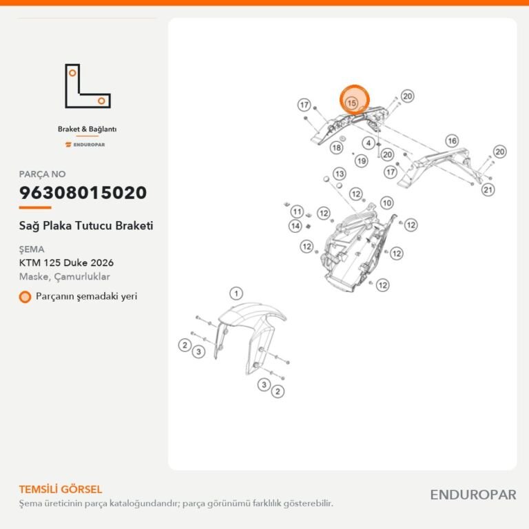 Sağ Plaka Tutucu Braketi 96308015020 parça şeması