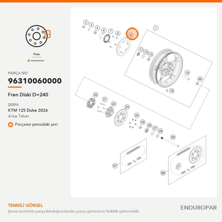 Fren Diski D=240 96310060000 parça şeması
