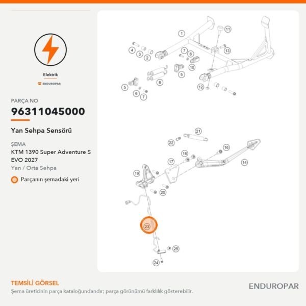 Zijstandaardsensor 96311045000 onderdelenschema