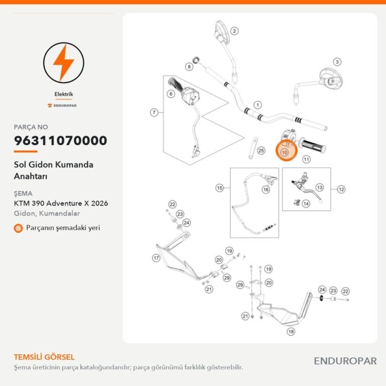 Sol Gidon Kumanda Anahtarı 96311070000 parça şeması