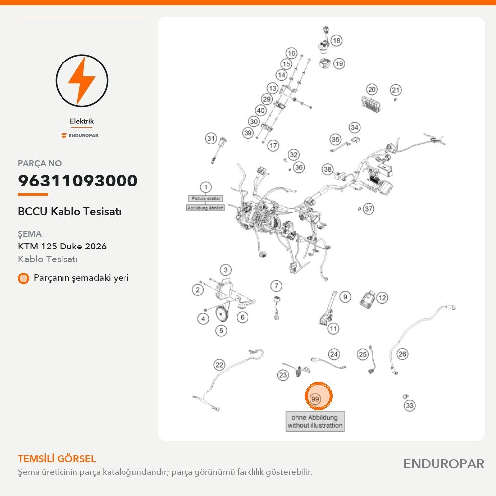 BCCU Kablo Tesisatı 96311093000 parça şeması