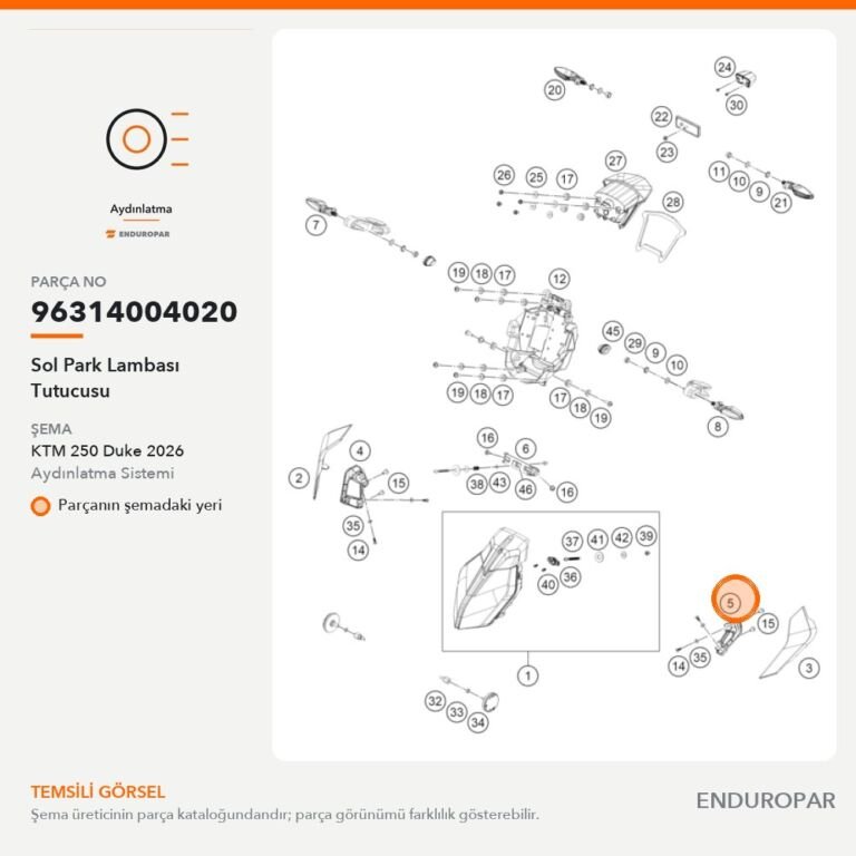 Sol Park Lambası Tutucusu 96314004020 parça şeması