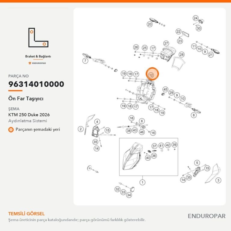 Ön Far Taşıyıcı 96314010000 parça şeması