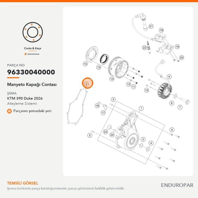 Manyeto Kapağı Contası 96330040000 parça şeması