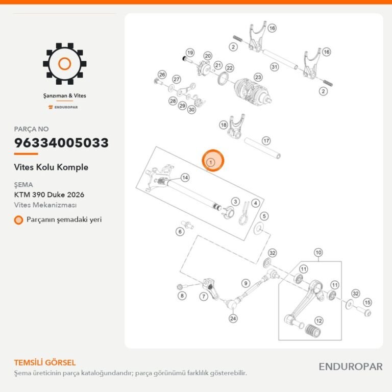 Komple Kol Dişli Vites 96334005033 parça şeması