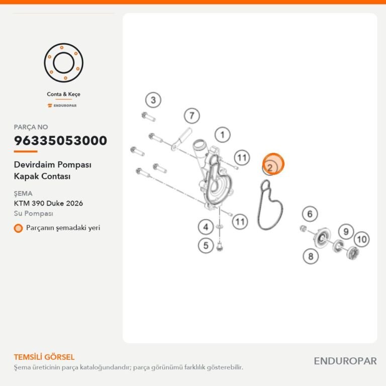 Devirdaim Pompası Kapak Contası 96335053000 parça şeması