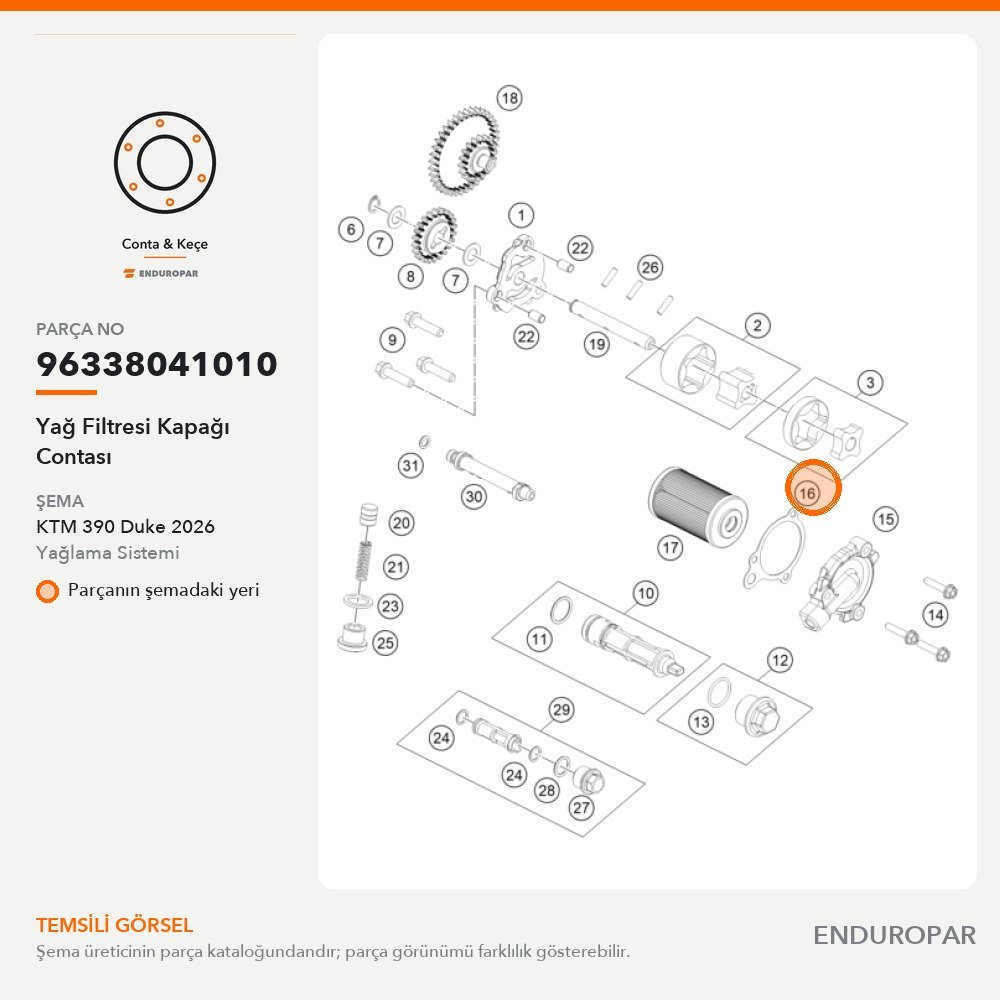 Yağ Filtresi Kapağı Contası 96338041010 parça şeması