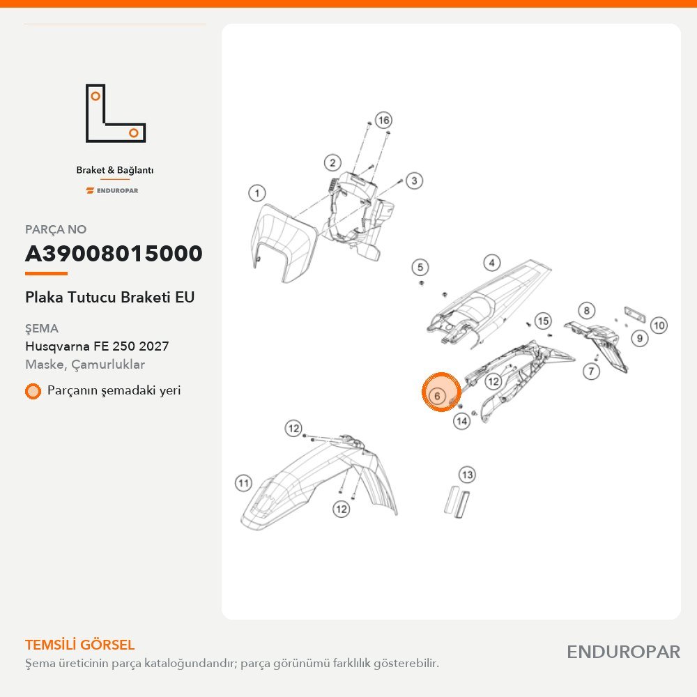 Plaka Tutucu Braketi EU A39008015000 parça şeması