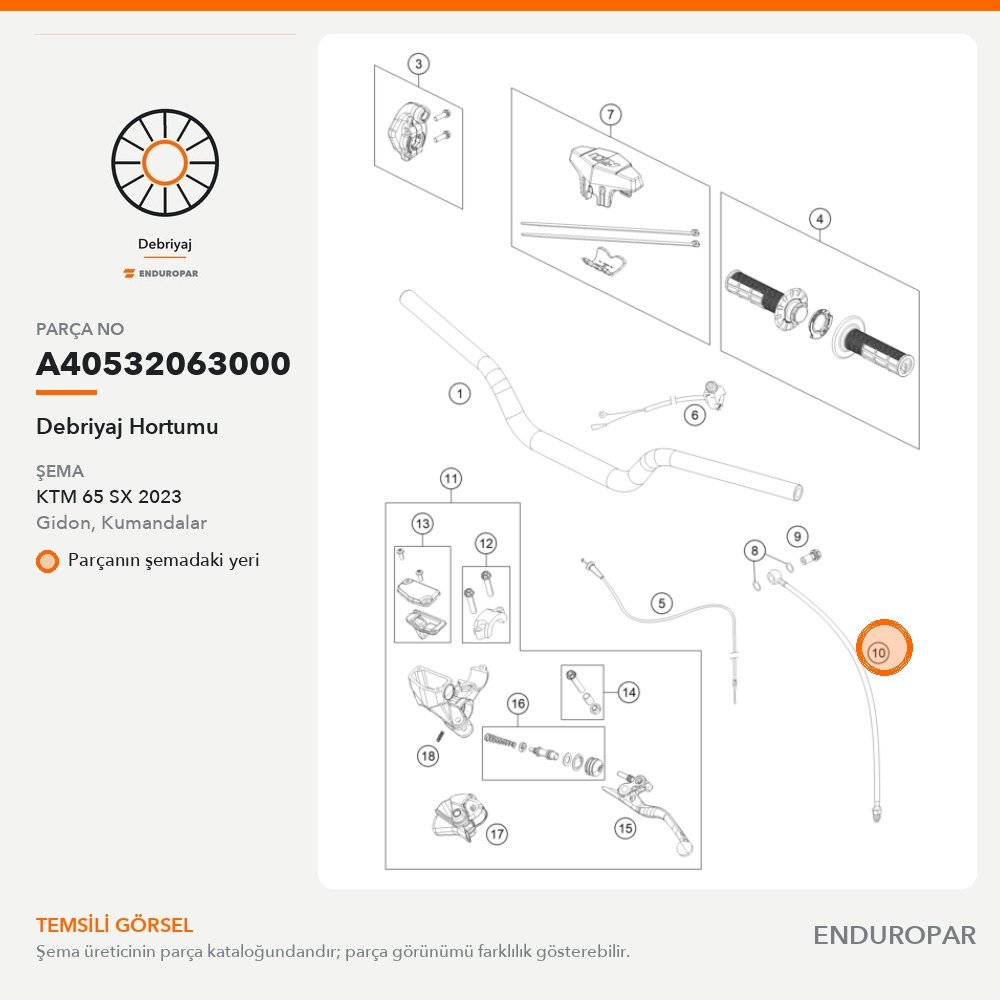 Debriyaj Hortumu A40532063000 parça şeması