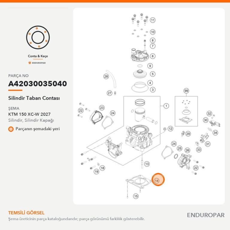 Silindir Taban Contası A42030035040 parça şeması