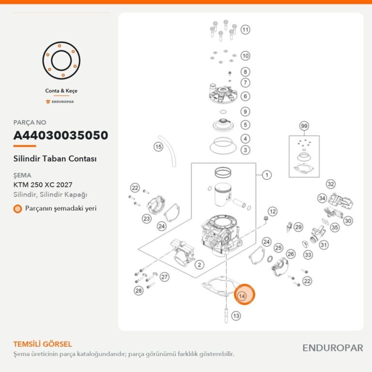 Silindir Taban Contası A44030035050 parça şeması