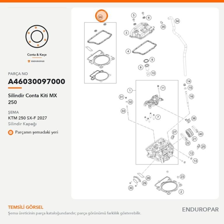 Silindir Conta Kiti MX 250 A46030097000 parça şeması