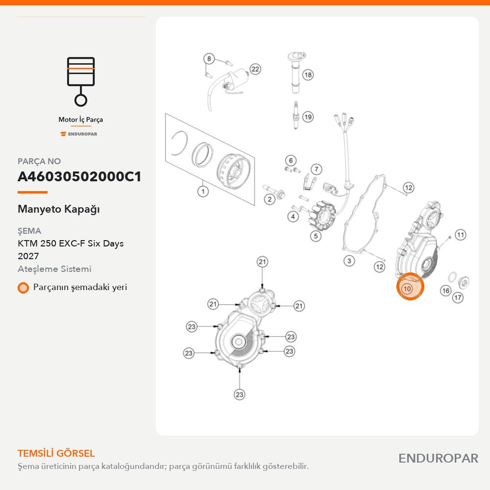 Manyeto Kapağı A46030502000C1 parça şeması