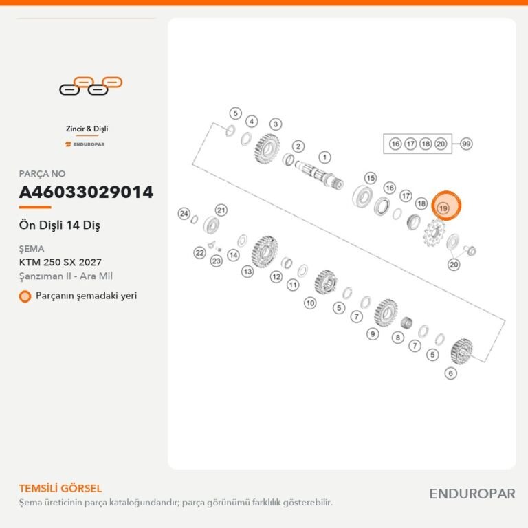 Ön Dişli 14 Diş A46033029014 parça şeması