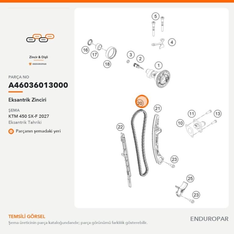 Eksantrik Zinciri A46036013000 parça şeması