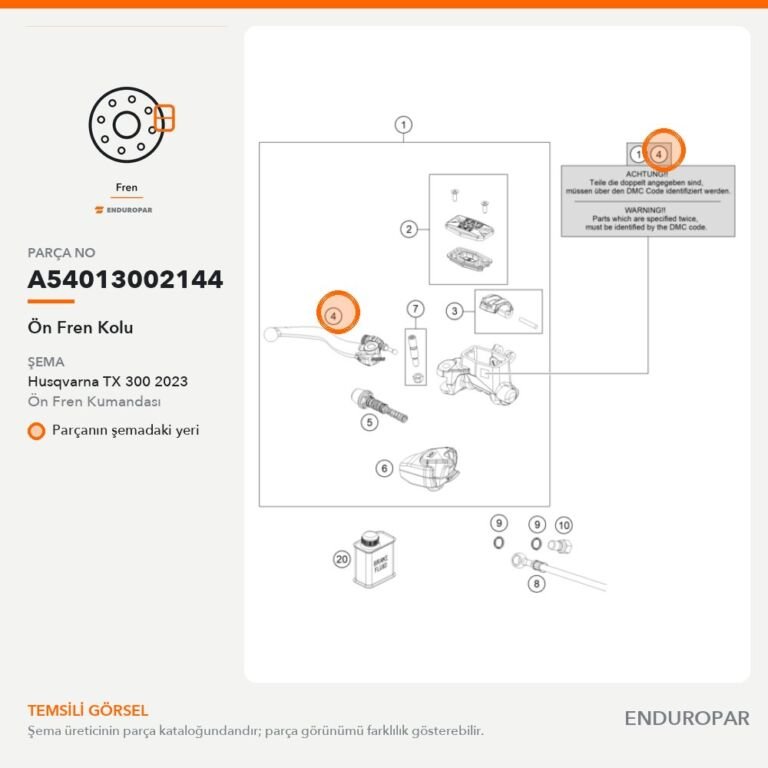 Ön Fren Kolu A54013002144 parça şeması