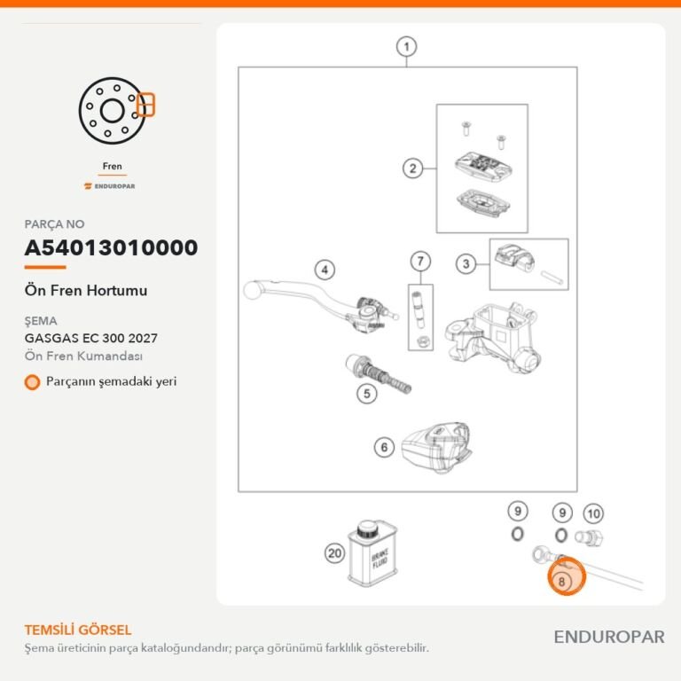 Ön Fren Hortumu A54013010000 parça şeması