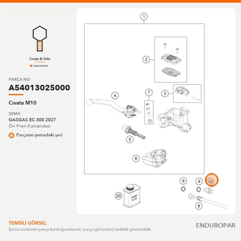 Cıvata M10 A54013025000 parça şeması