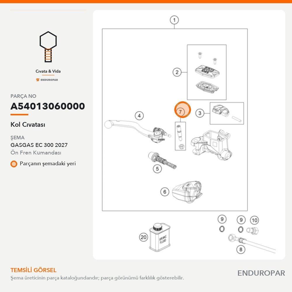 Kol Cıvatası A54013060000 parça şeması