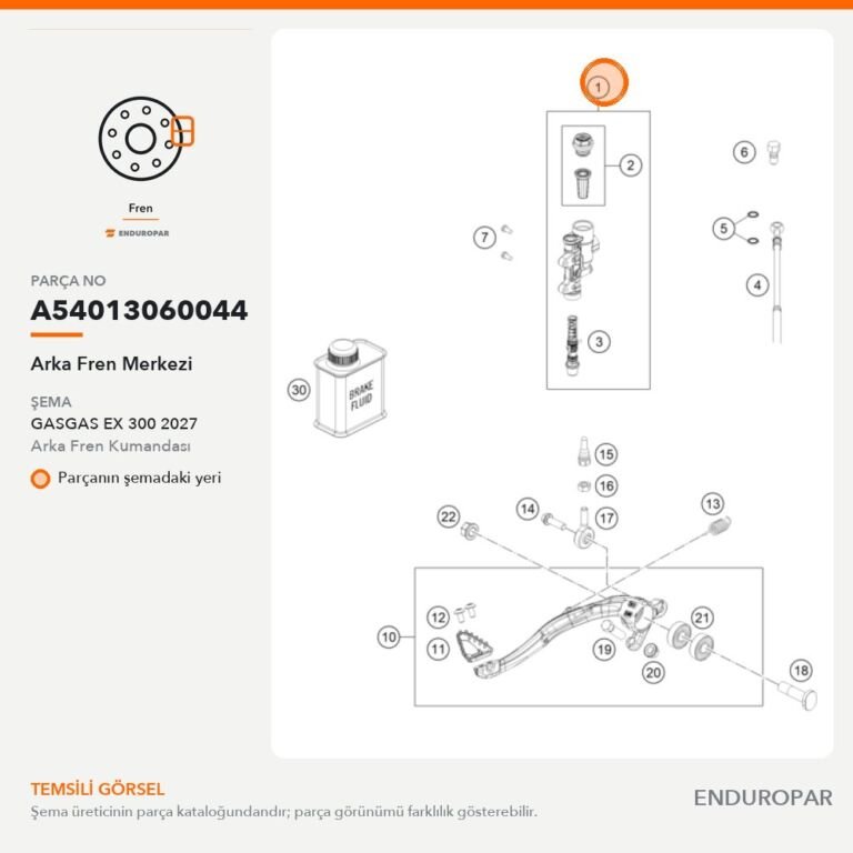 Arka Fren Merkezi A54013060044 parça şeması