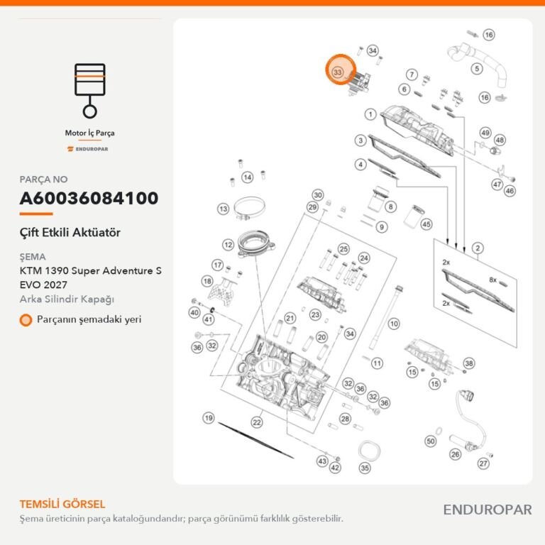 Çift Etkili Aktüatör A60036084100 parça şeması