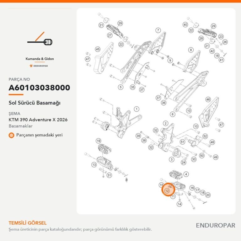 Sol Sürücü Basamağı A60103038000 parça şeması