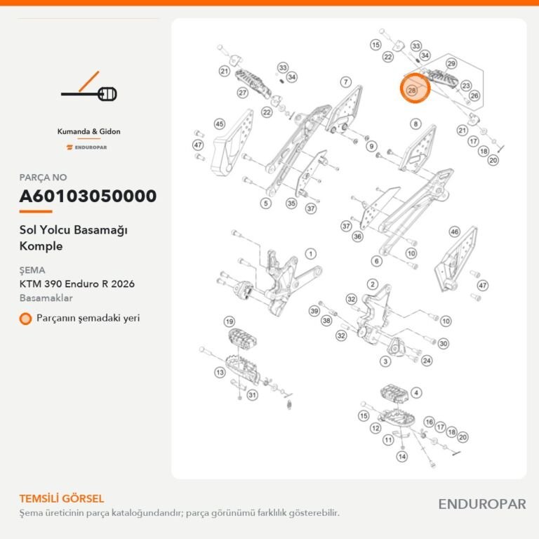 Sol Yolcu Basamağı Komple A60103050000 parça şeması