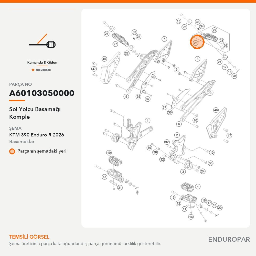 Sol Yolcu Basamağı Komple A60103050000 parça şeması