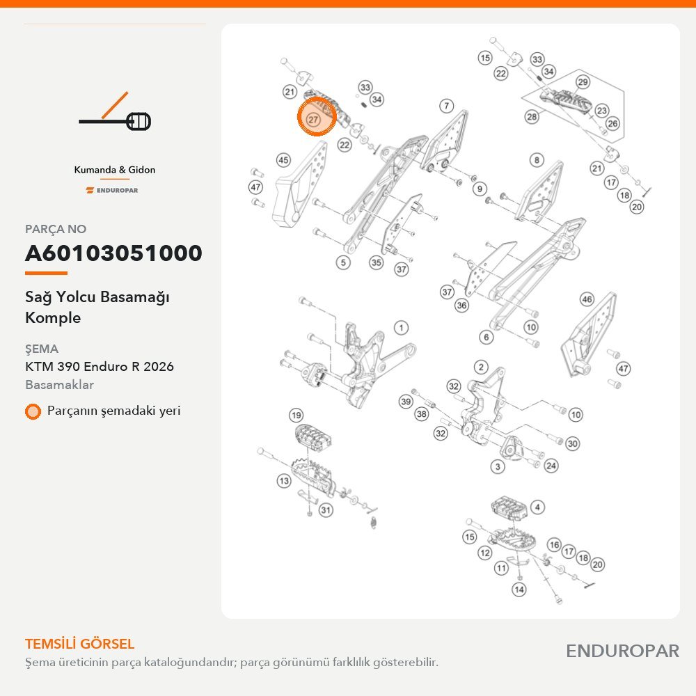 Sağ Yolcu Basamağı Komple A60103051000 parça şeması