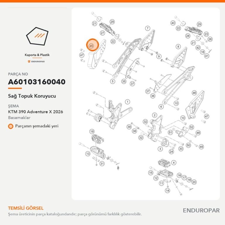 Sağ Topuk Koruyucu A60103160040 parça şeması