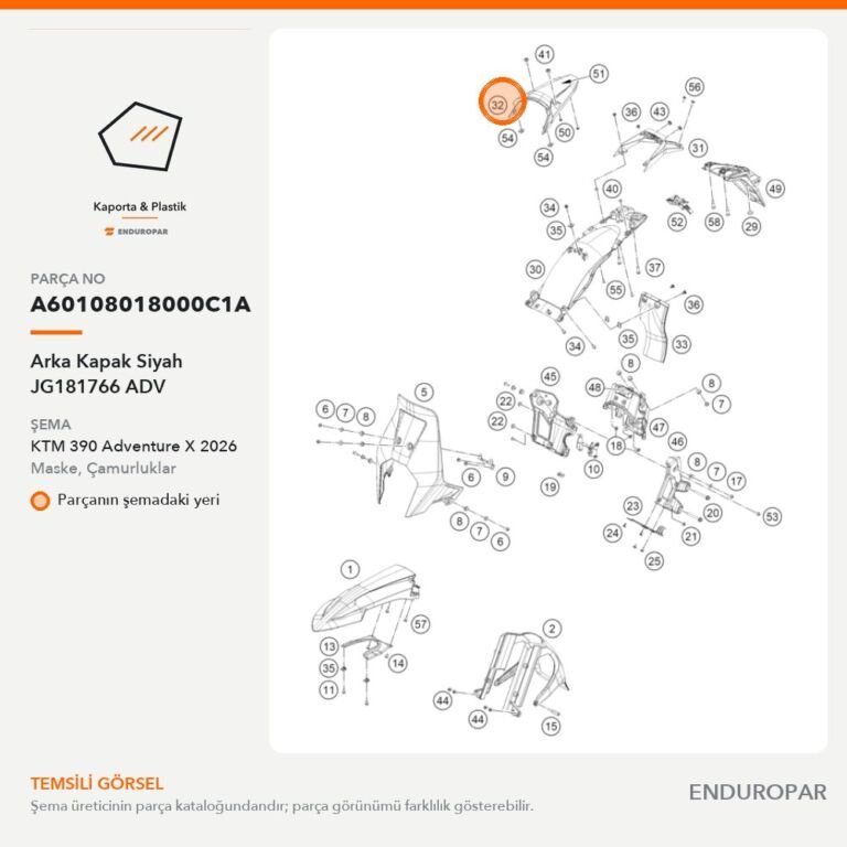 Arka Kapak Siyah JG181766 ADV A60108018000C1A parça şeması