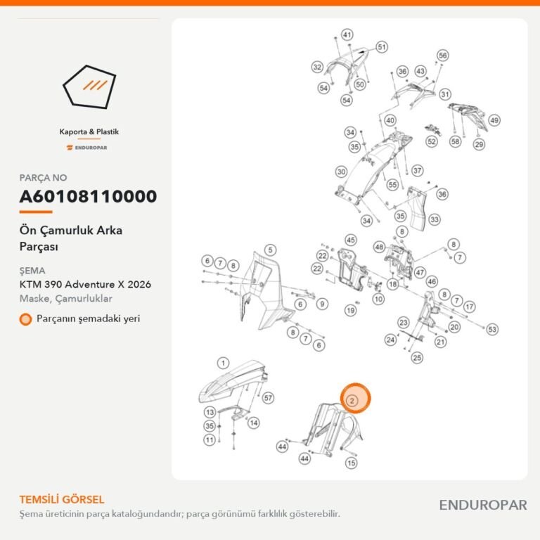 Ön Çamurluk Arka Parçası A60108110000 parça şeması