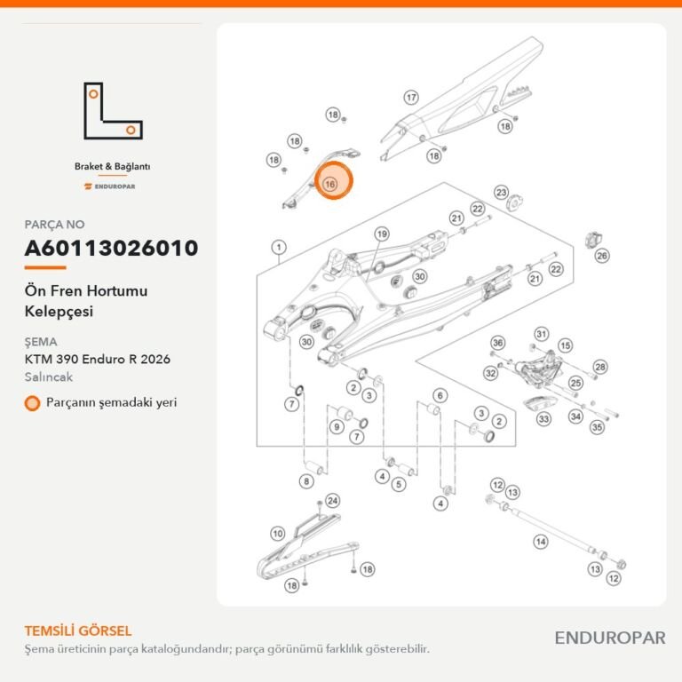 Ön Fren Hortumu Kelepçesi A60113026010 parça şeması