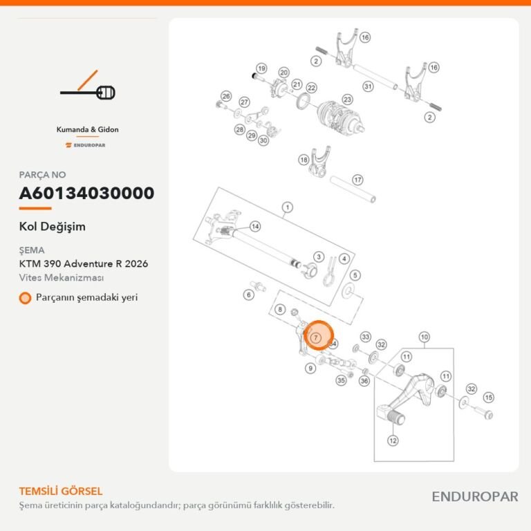 Kol Değişim A60134030000 parça şeması