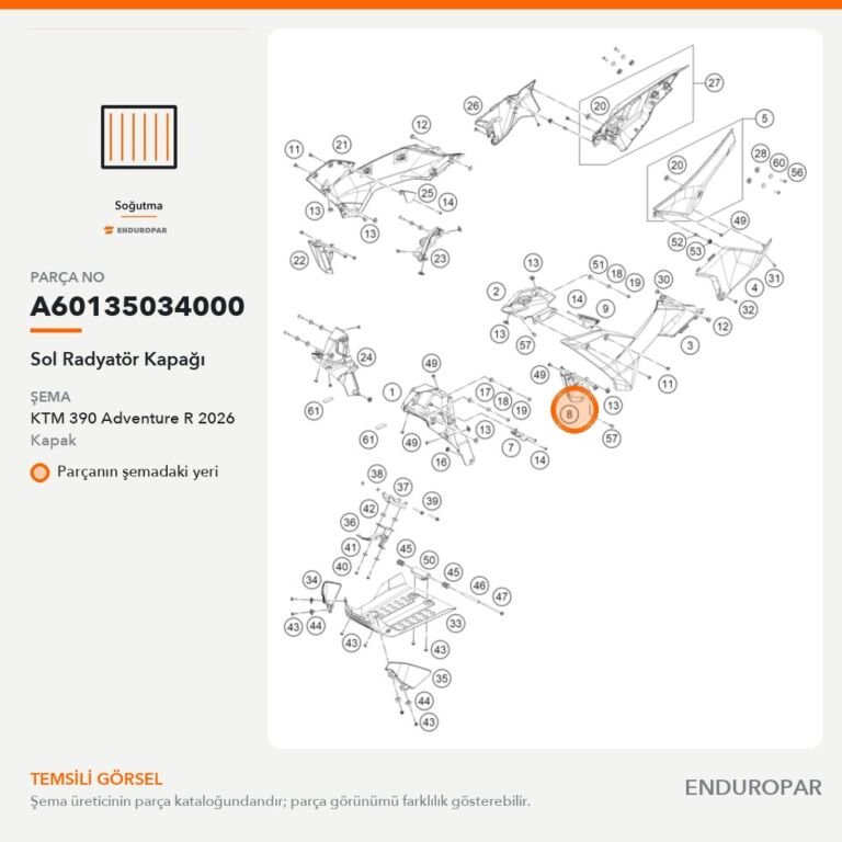 Sol Radyatör Kapağı A60135034000 parça şeması