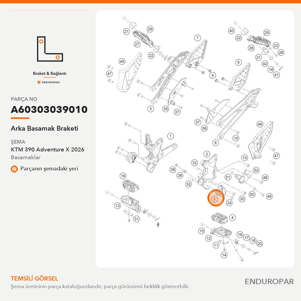 Arka Basamak Braketi A60303039010 parça şeması