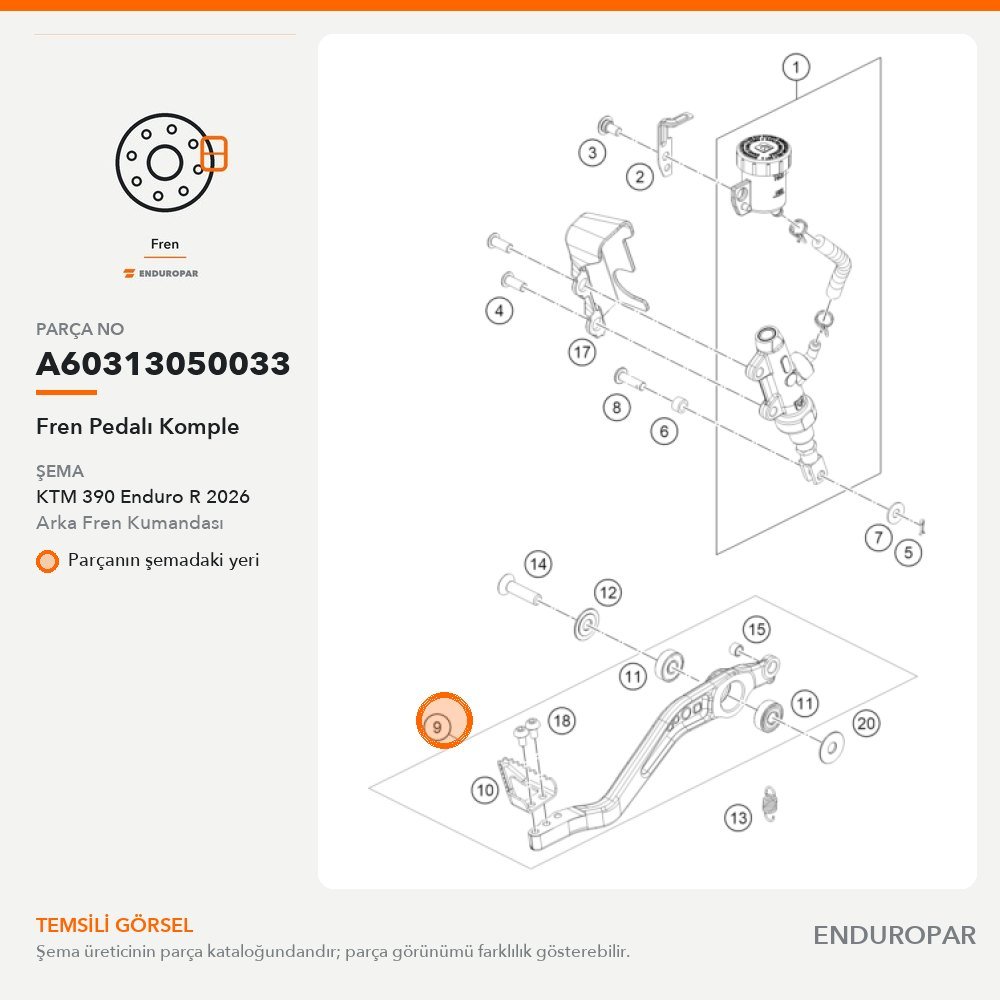 Fren Pedalı Komple A60313050033 parça şeması