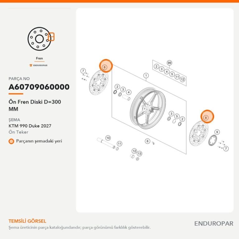 Ön Fren Diski D=300 MM A60709060000 parça şeması