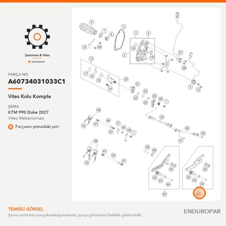 Vites Kolu Komple A60734031033C1 parça şeması
