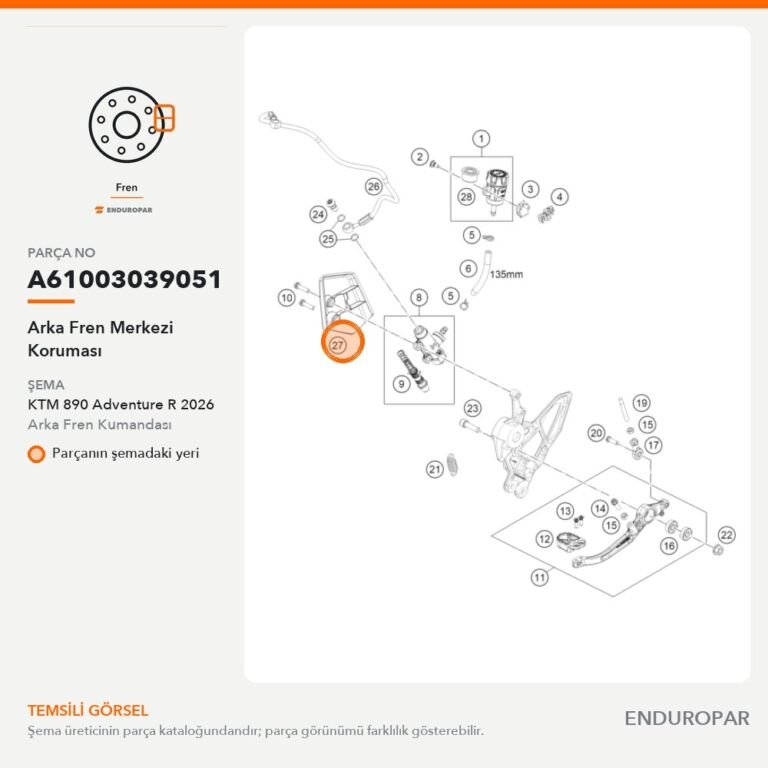 Arka Fren Merkezi Koruması A61003039051 parça şeması