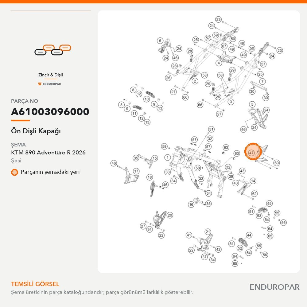 Ön Dişli Kapağı A61003096000 parça şeması