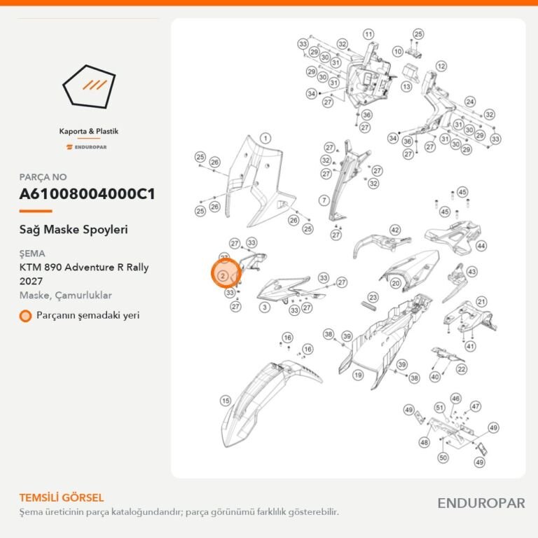 Sağ Maske Spoyleri A61008004000C1 parça şeması