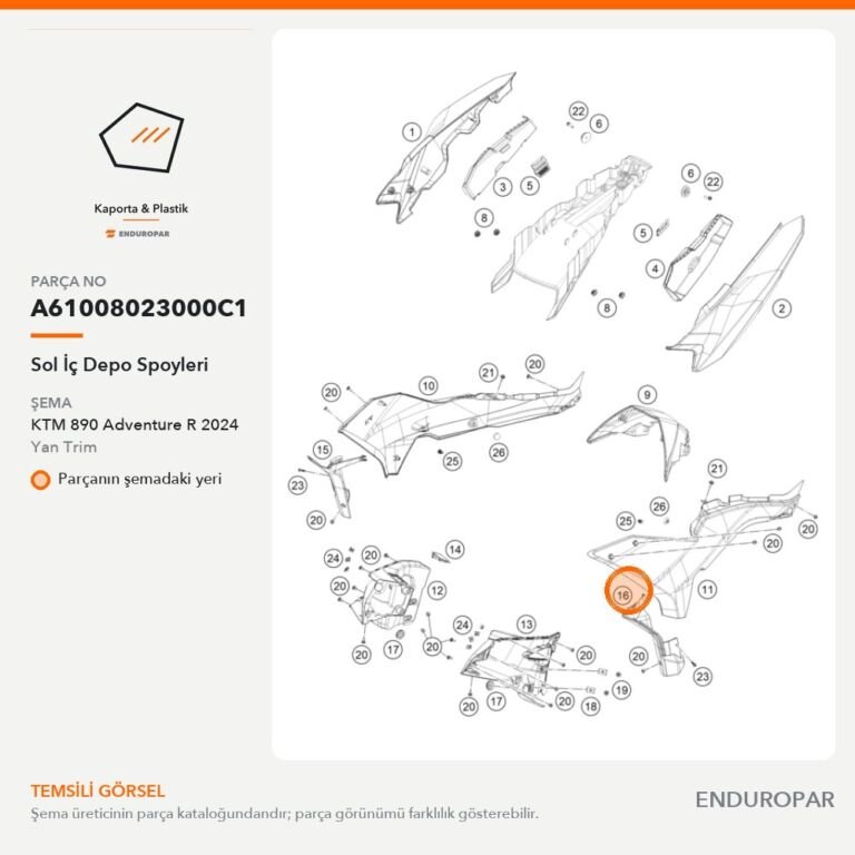 Sol İç Depo Spoyleri A61008023000C1 parça şeması