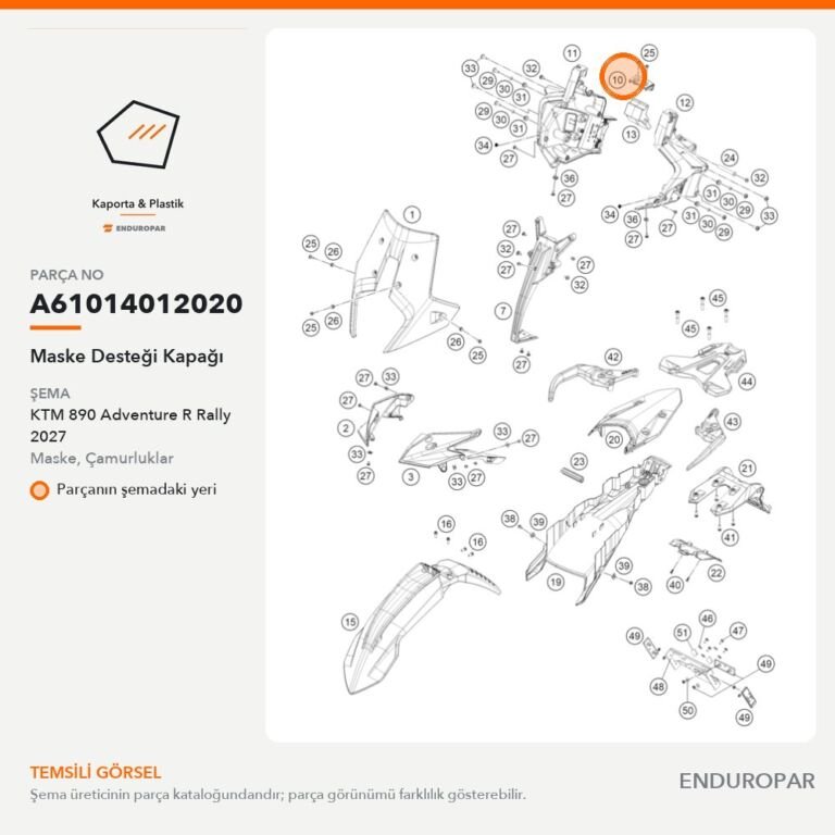 Maske Desteği Kapağı A61014012020 parça şeması
